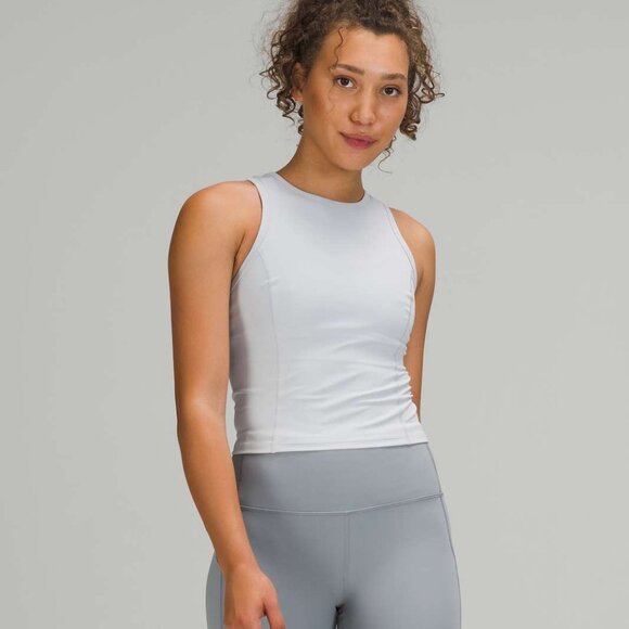 NWT Size 6 Lululemon Nulux Racerback Cropped Run Tank Top Grey - Picture 2 of 5
